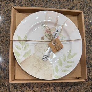 Mud Pie Easter Bunny Cheese Plate and Spreader Knife